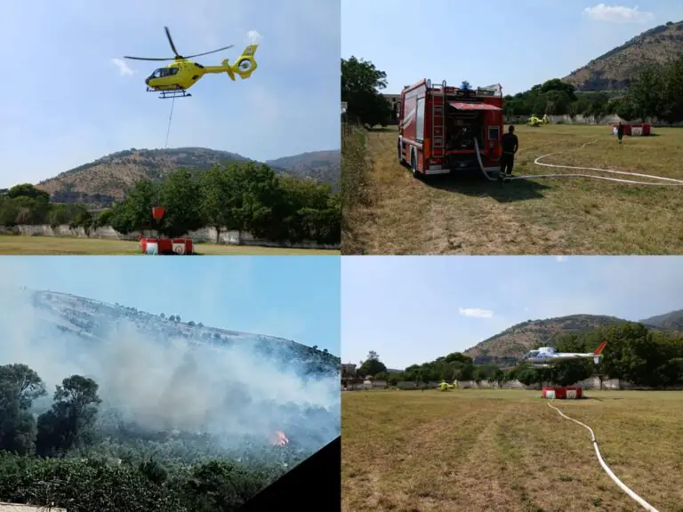 Colline a fuoco nella frazione: 2 elicotteri in azione