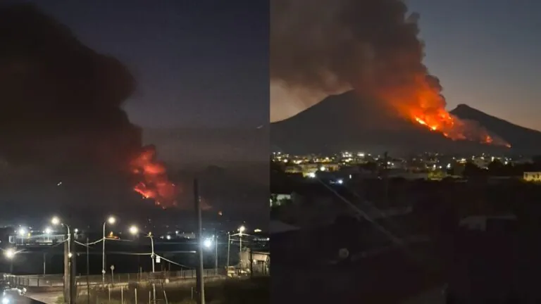 Vasto rogo lungo il Vesuvio: nube di fumo sovrasta la zona