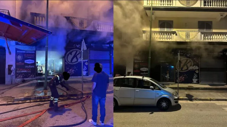 Noto locale a fuoco all’improvviso, paura in città
