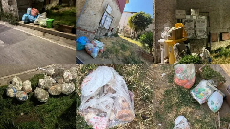Rifiuti lasciati per giorni in una piazza del centro, residenti: “Siamo esasperati”