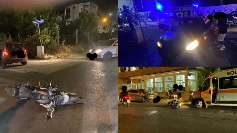Auto contro moto, centauro resta a terra