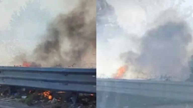 Rogo tossico nei pressi del campo rom, nube di fumo invade la zona
