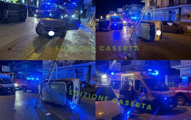 Si ribalta dopo impatto su auto in sosta al confine tra i 2 comuni: ferita giovanissima