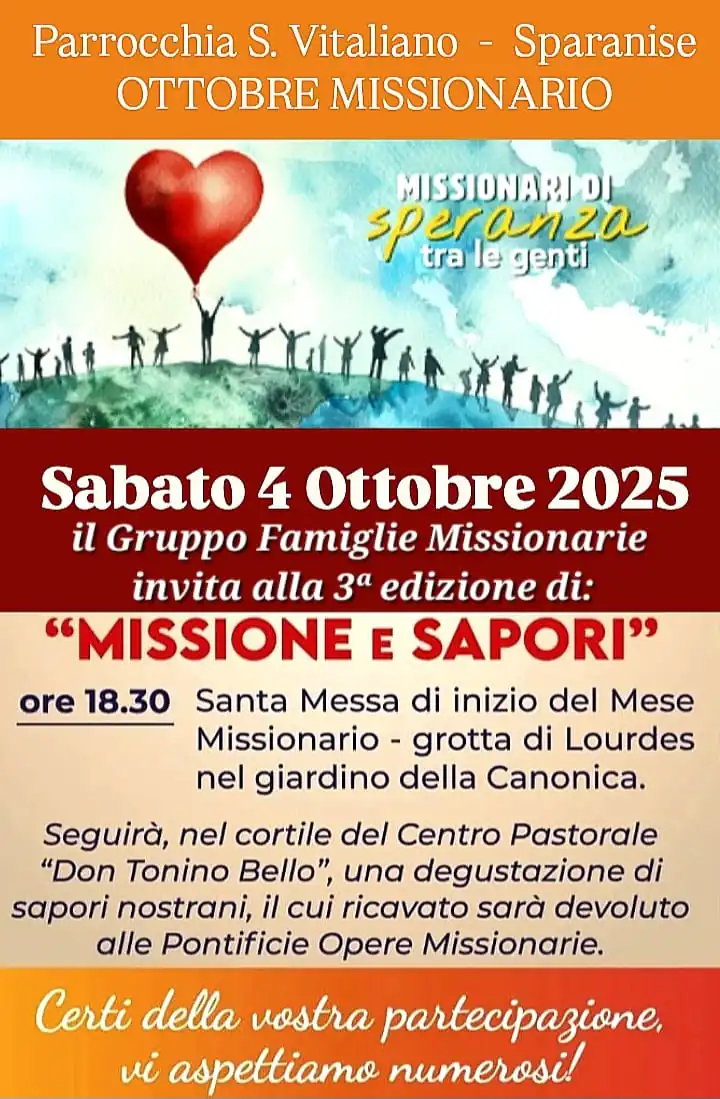 Ritorna l’appuntamento con “Missione e Sapori”