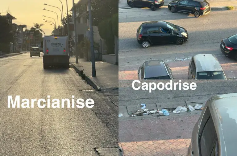 Periferie curate e spazzate dal lato Marcianise, mentre sulla sponda Capodrise solo immondizia