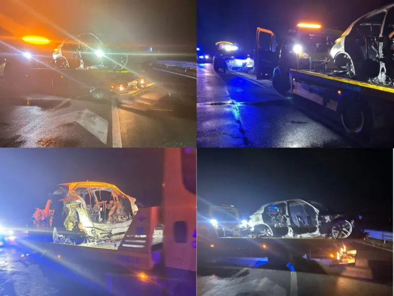 Auto in fiamme al bivio nei pressi della Statale: Protezione Civile sul posto
