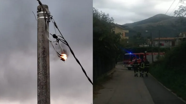 Cavi in fiamme nella valle, arrivano i pompieri