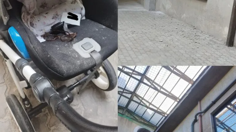 Pezzo di cornicione cade nel Municipio: neonata salva per miracolo
