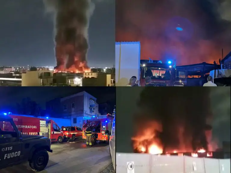 Scoppia maxi incendio: nube di fumo invade il quartiere
