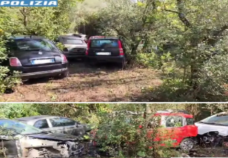 Scoperto deposito di auto rubate: la Polizia sequestra un’intera area rurale