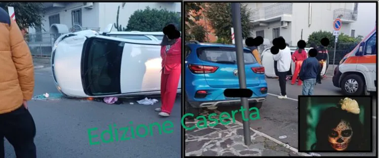 Si ribalta in centro, ragazza in una maschera di sangue by Halloween