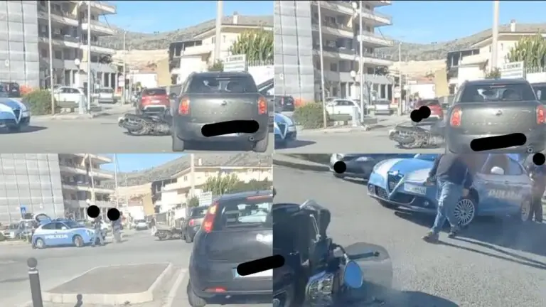 Auto contro scooter nella frazione: paura all’incrocio della Statale