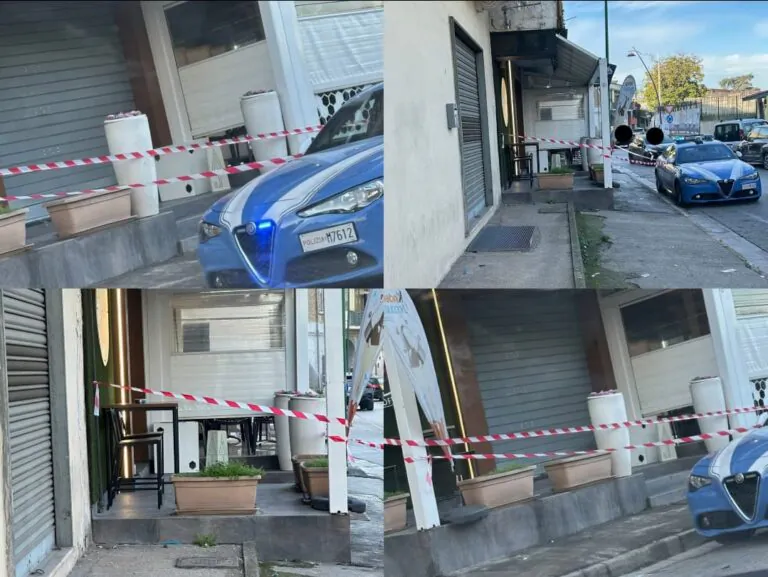 Attaccano bomba alla serranda di un bar: arriva la polizia
