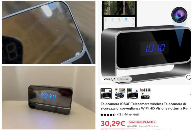 Fotografo casertano alloggia in un B&B: si ritrova telecamera spia nell’orologio sul comodino. Scatta denuncia