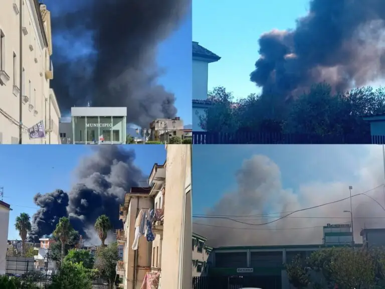 Maxi incendio al confine tra 2 comuni: gigantesca nude sovrasta l’area