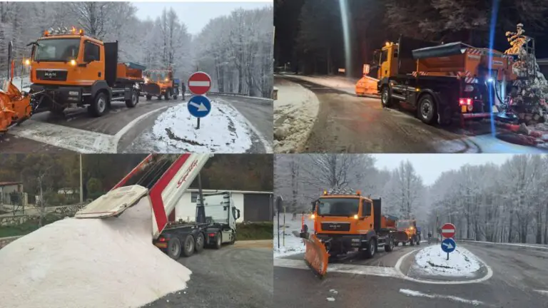 Strade ricoperte di neve: mezzi della Provincia in azione