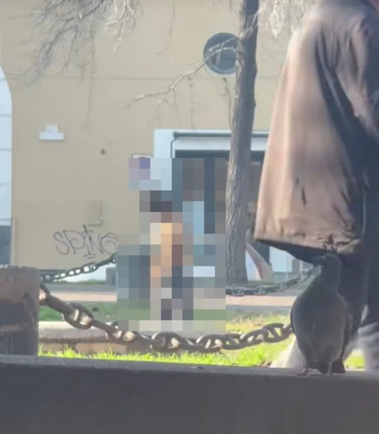 Si abbassa i pantaloni e urina in piazza davanti a tutti