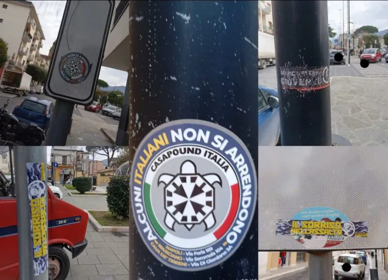 Compaiono adesivi di Casapound nel comune della valle