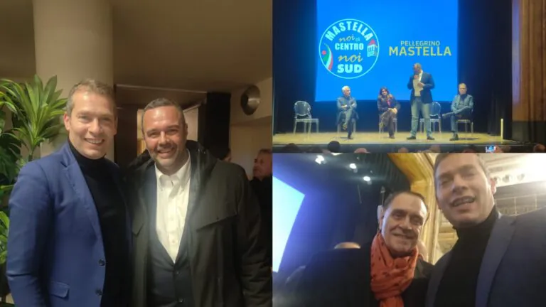 Delegazione della valle guidata da Ferrara alla festa di Mastella