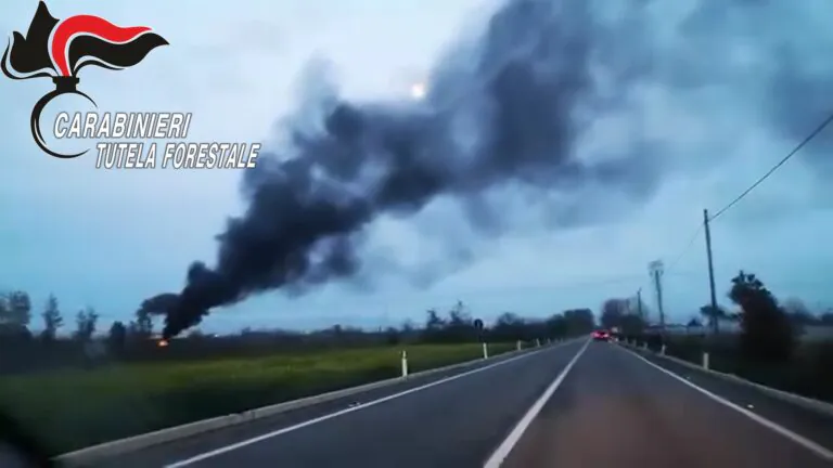 Rifiuti pericolosi bruciati su un terreno, scatta blitz con sequestro