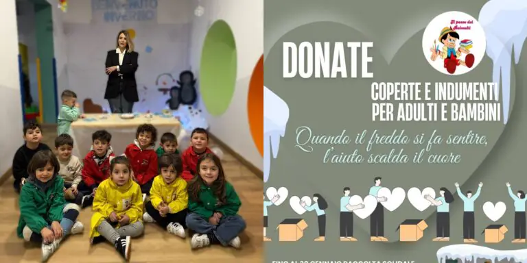 Solidarietà, raccolta di indumenti e coperte alla scuola ‘Il Paese dei Balocchi’