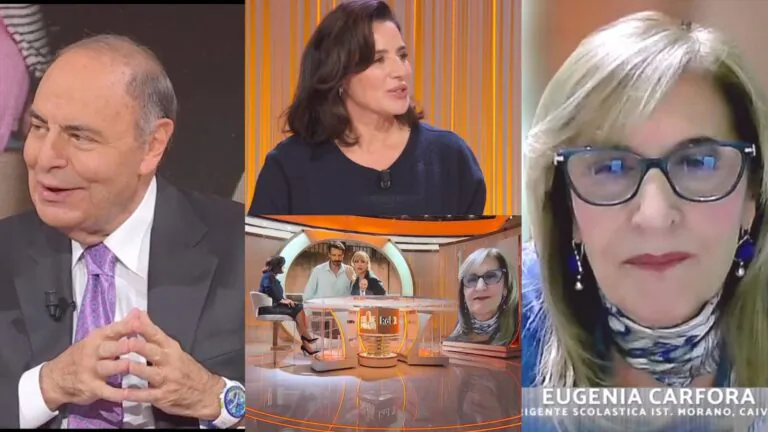 Luisa Ranieri e la Preside Carfora intervistate da Bruno Vespa su Rai1