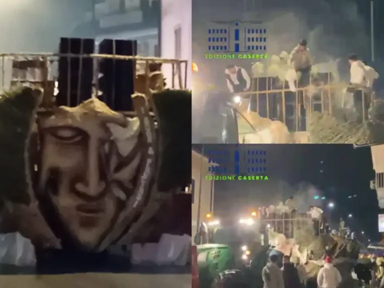 Paura alla festa di Sant’Antuono, fumo sul carro scendono tutti