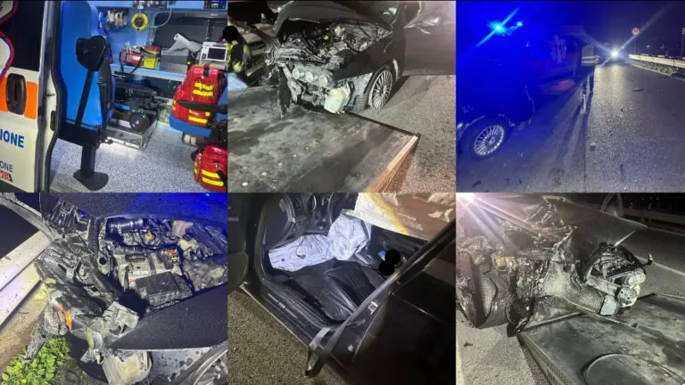 Impatto choc tra auto e camion sulla Variante, 2 feriti trasportati d’urgenza