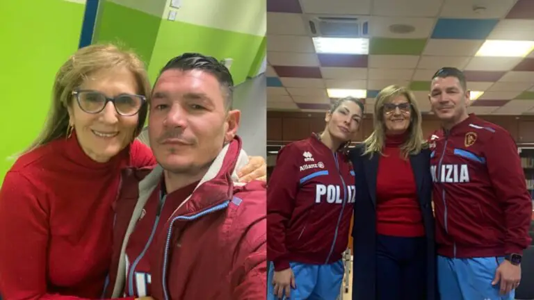 L’ex campione del mondo di Boxe con le Fiamme Oro dalla preside d’Italia