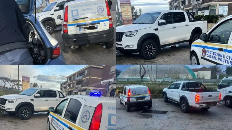 Rubano Pick up e lo abbandonano in strada: Protezione Civile e Polizia sul posto