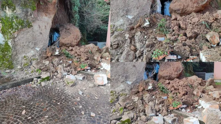 Paura nella frazione: terreno cede e cade sul Santuario