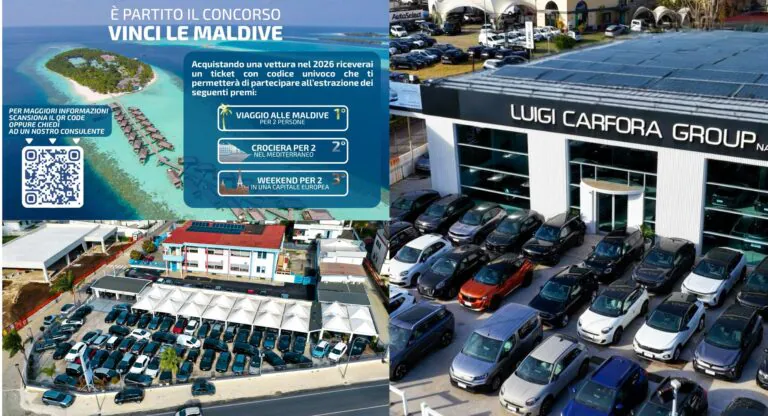 “Vinci le Maldive”: Luigi Carfora Group lancia un concorso per chi acquista un’auto nel 2026