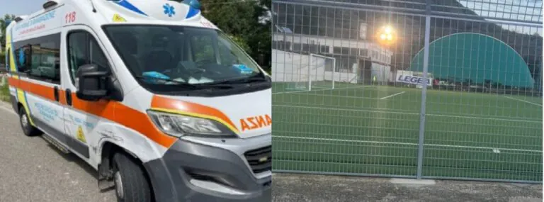 Paura al campo sportivo comunale: ambulanza preleva giovane calciatore