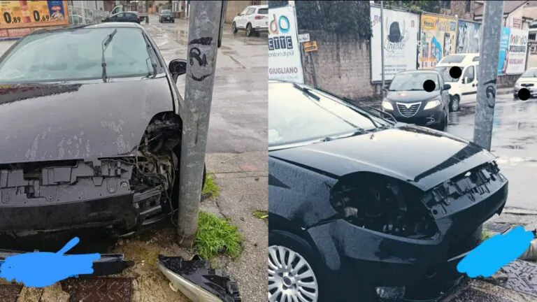 Urta auto e la fa schiantare, poi scappa via. Choc per 2 giovani