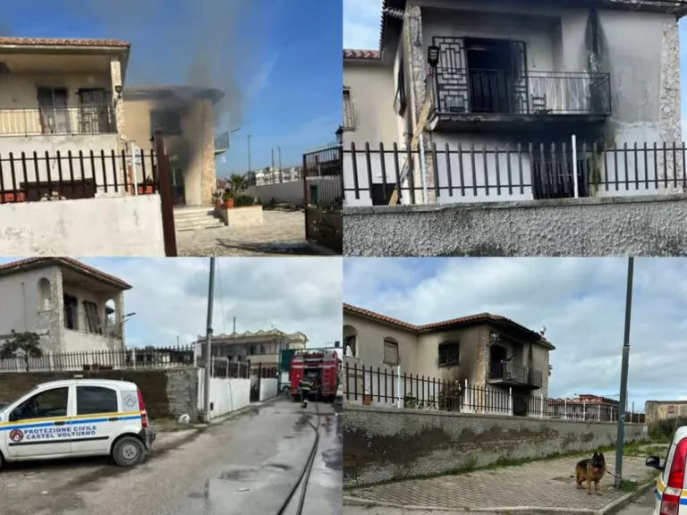 Scoppia rogo nella villetta, pompieri e Protezione Civile in azione