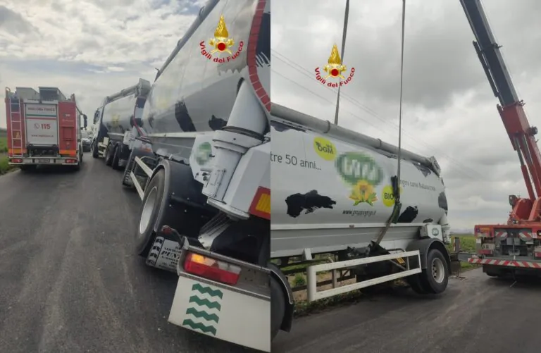 Scontro tra tir sulla Provinciale dopo manovra disperata