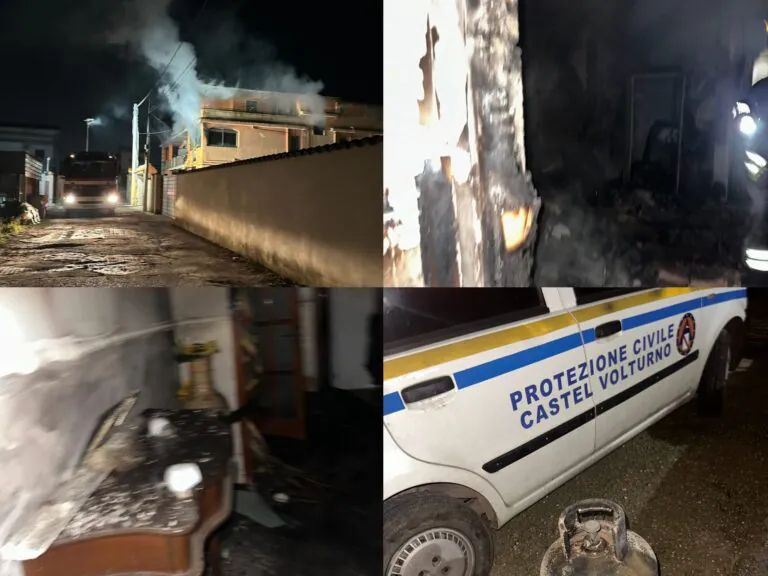 Scoppia rogo in casa, pompieri e Protezione Civile in azione