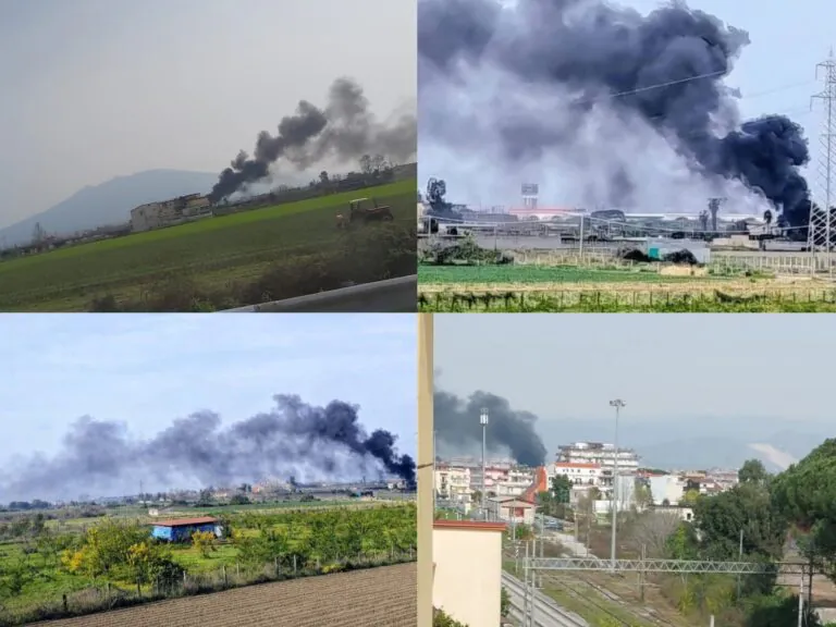 Rogo al confine tra 2 comuni, nube di fumo invade l’area
