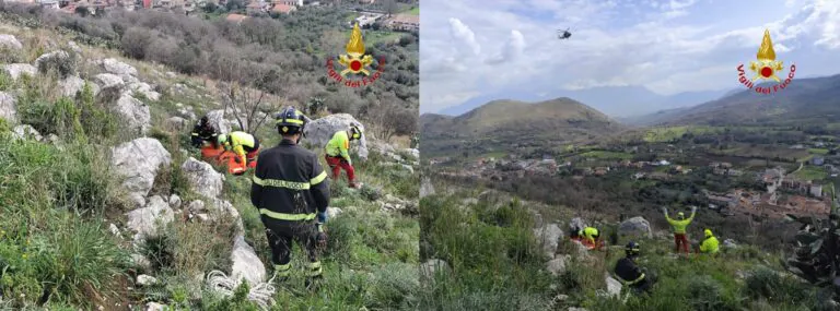 Va per asparagi e finisce in un burrone: prelevato da elicottero