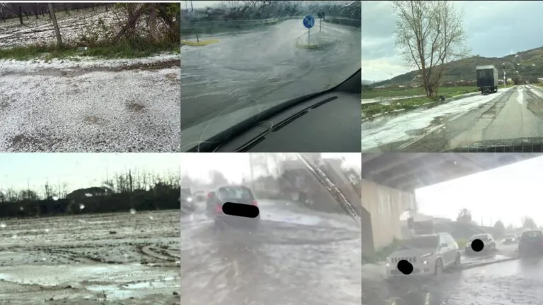 Maxi grandinata colpisce le frazioni a sud, strade allagate e disagi