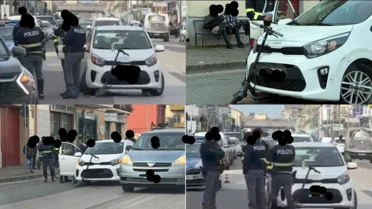 Incidente choc sull’Appia: centrato in pieno mentre è sul monopattino