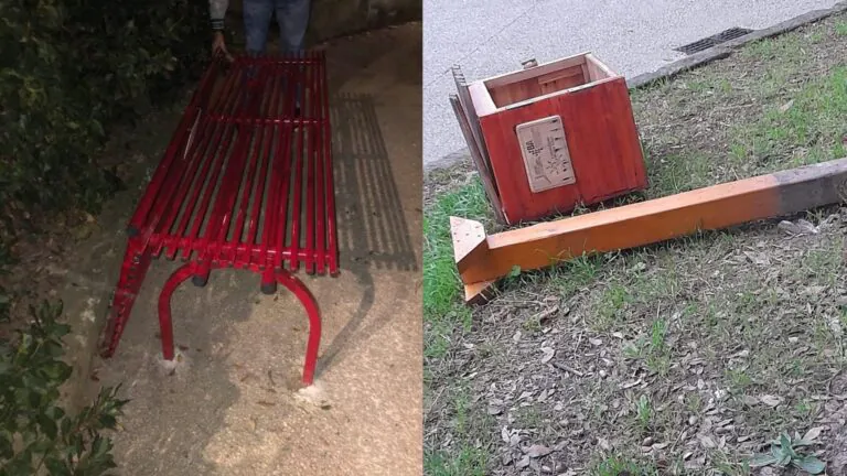 Vandali in azione nel parco