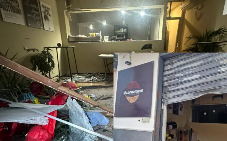 Bomba devasta cornetteria la notte dopo l’inaugurazione. La reazione e le foto