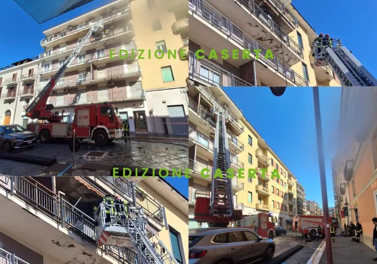 Fiamme in un appartamento in centro: strada bloccata dai pompieri