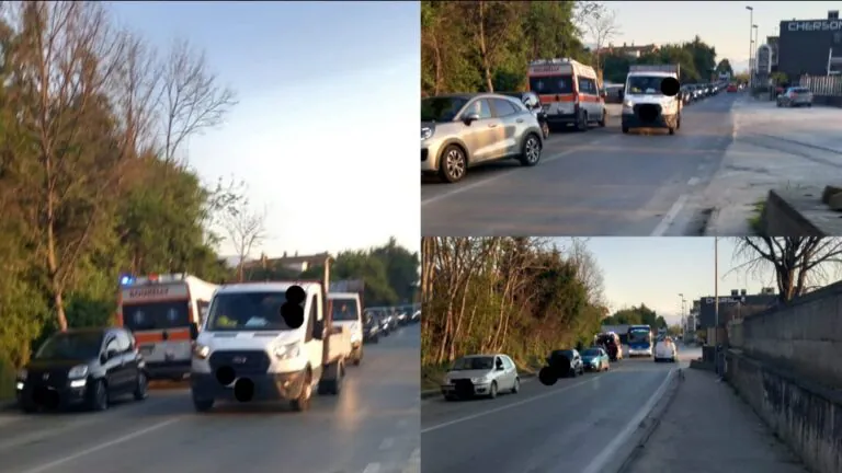 Tamponamento nella frazione, traffico in tilt