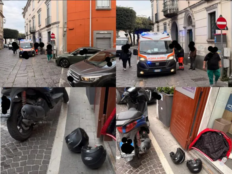 Scontro in curva, 2 centauri sbalzati dallo scooter