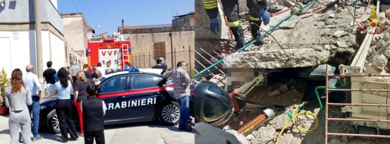 Cede solaio, 3 operai intrappolati. Estratti dai pompieri