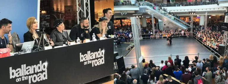 Milly Carlucci e lo staff di Ballando al centro commerciale per il talent