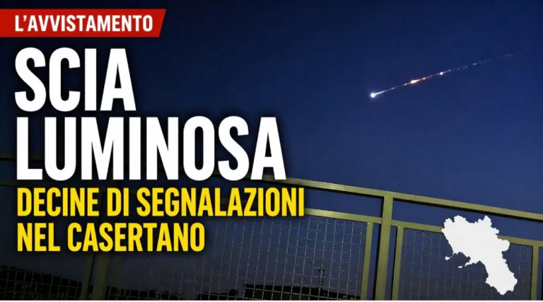Scia luminosa attraversa il Casertano, mistero all’alba
