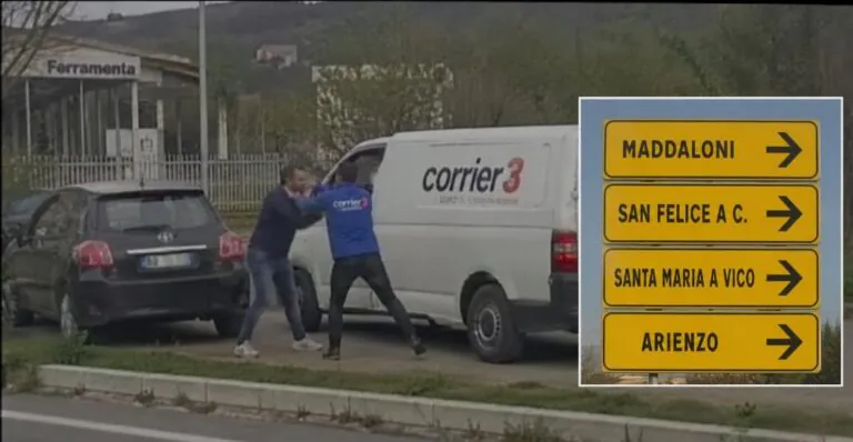 Furgone blocca la strada, scoppia la zuffa nella frazione